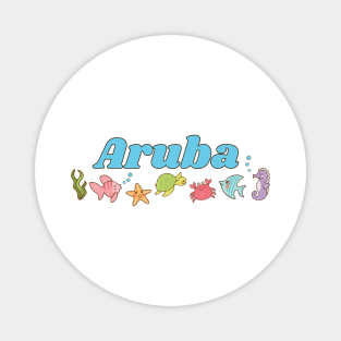 Aruba T-Shirt Sea Scape Blue Magnet